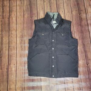 J.Crew Down Vest Mens M Black Utility Puffer Snap Front Y2K Allweather